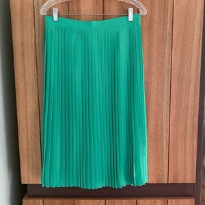 J. Crew Pleated Green Skirt - Size 6